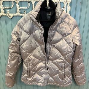 The North Face Women's Metallic Silver Puffer Jacket